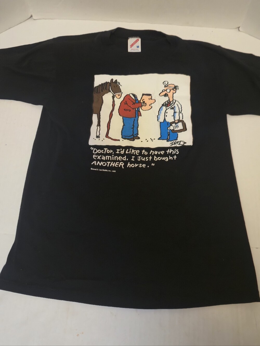 Vintage 1993 Jared D Lee Horse Vet T-Shirt Jerzees USA Medium Single Stitch